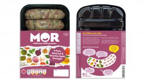 MOR Beetroot sausage packaging design