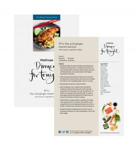 Waitrose recipe card design